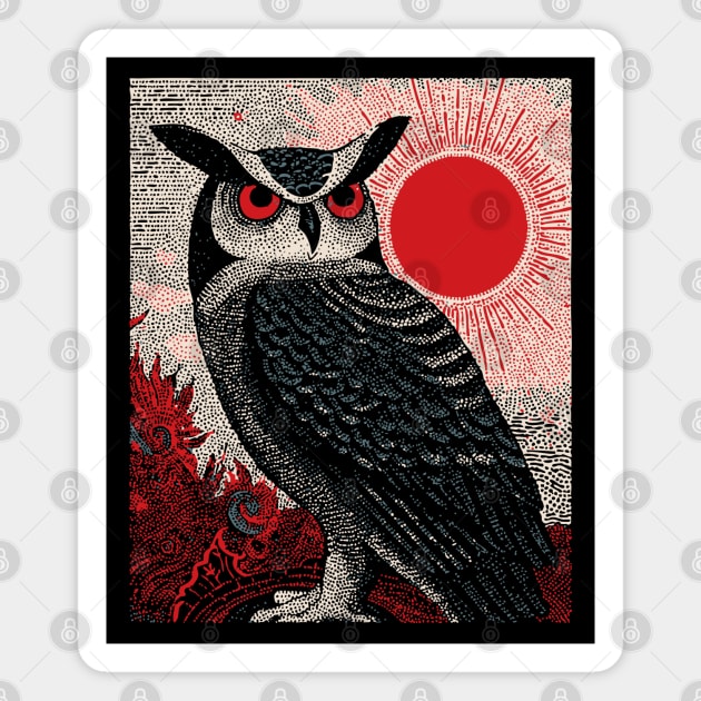 Wise Owl Grimoire Tarot Card | Dark Academia Nocturnal Magnet by TuncGK